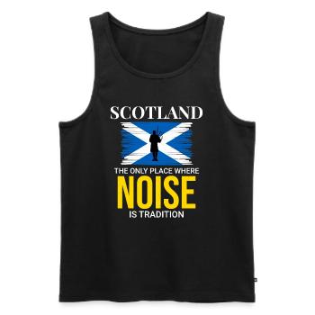 Bagpipe Player Instrument Scottish Scotland Flag - Men's Premium Organic Tank Top - black - Front - AI Model Male 178 light (178cm)