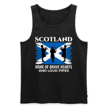 Bagpipe Player Instrument Scottish Scotland Flag - Men's Premium Organic Tank Top - black - Front - AI Model Male 178 light (178cm)