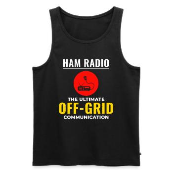 Opérateur radio amateur Fréquence des ondes radio - Débardeur bio Premium Homme - noir - Devant - AI Model Male 178 light (178cm)