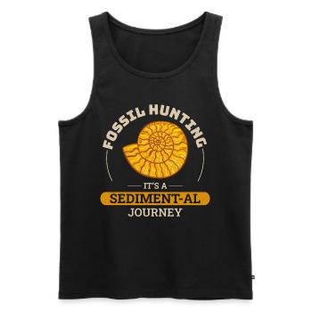 Fossil Hunting Paleontology Collector Prehistoric - Men's Premium Organic Tank Top - black - Front - Michal (187cm)