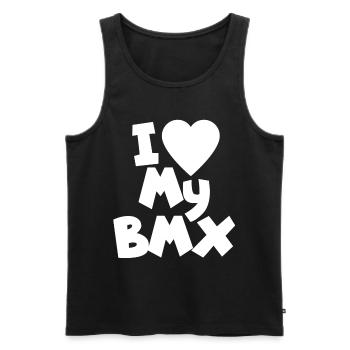 Le BMX - Débardeur bio Premium Homme - noir - Devant - Michal (187cm)