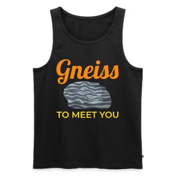 Gneiss Crystal Mineral Collecting Rock Hunting - Men's Premium Organic Tank Top - black - Front - AI Model Male 178 light (178cm)