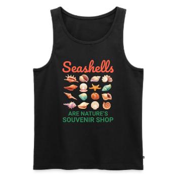 Seashells Collector Beachcomber Sea Shell Ocean - Men's Premium Organic Tank Top - black - Front - Michal (187cm)