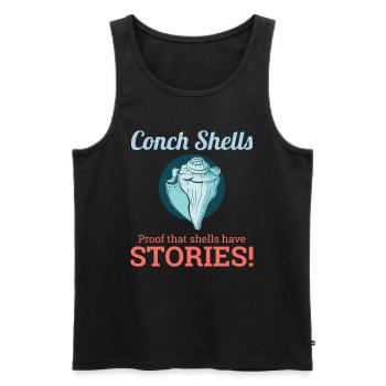 Conch Seashells Collector Beachcomber Sea Shell - Men's Premium Organic Tank Top - black - Front - Michal (187cm)