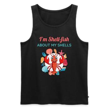 Seashells Collector Beachcomber Sea Shell Ocean - Men's Premium Organic Tank Top - black - Front - Michal (187cm)