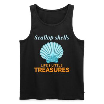Jakobsmuscheln Sammler Strandräuber Schalentiere - Männer Premium Bio Tank Top - Schwarz - Vorne - AI Model Male 178 light (178cm)