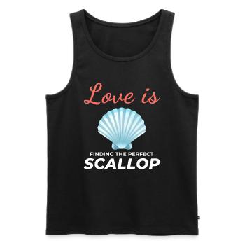 Scallop Seashells Collector Beachcomber Shellfish - Men's Premium Organic Tank Top - black - Front - Michal (187cm)