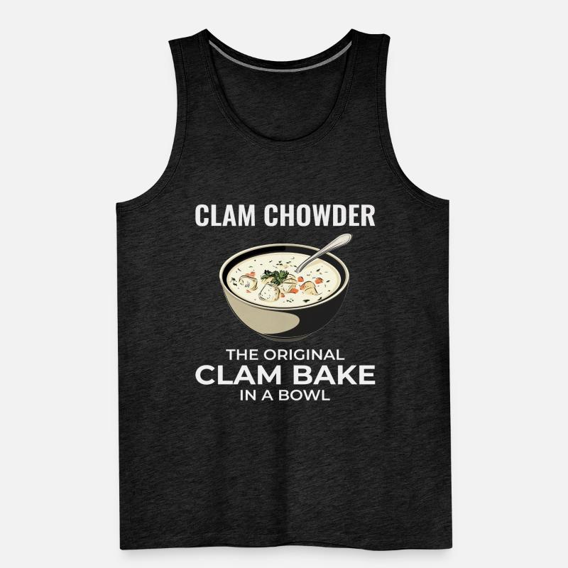 Clam Chowder Shellfish Hilarious Seafood Soup Men's Premium Organic Tank Top