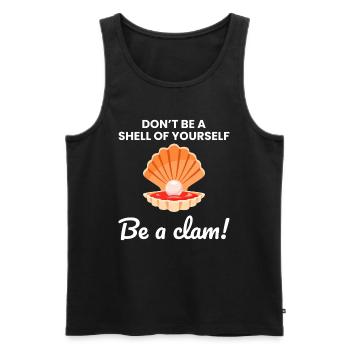 Clam Shell Seashells Collector Beachcomber Beach - Men's Premium Organic Tank Top - black - Front - AI Model Male 178 light (178cm)
