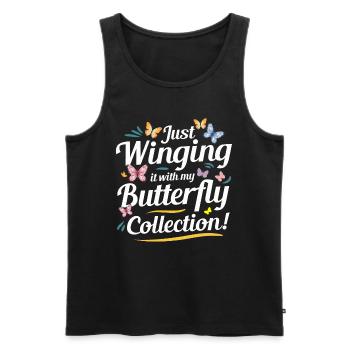 Schmetterlinge, Schmetterlinge, Insektensammler, Entomologie - Männer Premium Bio Tank Top - Schwarz - Vorne - Michal (187cm)