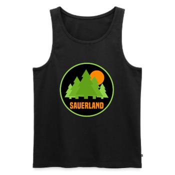 Sauerland - Männer Premium Bio Tank Top - Schwarz - Vorne - Michal (187cm)