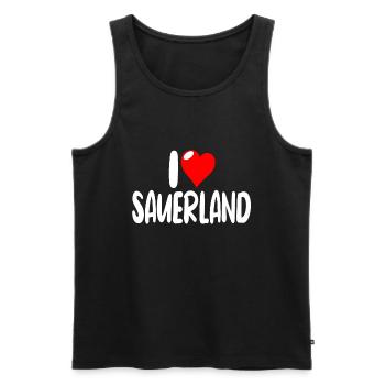 Sauerland - Männer Premium Bio Tank Top - Schwarz - Vorne - Michal (187cm)