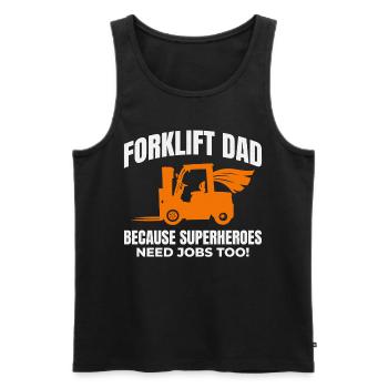 Forklift Dad Heavy Equipment Driver Funny - Men's Premium Organic Tank Top - black - Front - AI Model Male 178 light (178cm)