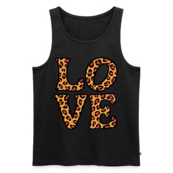 Signe de paix Amour des années 60 des années 70 Costume Groovy Hippie - Débardeur bio Premium Homme - noir - Devant - Michal (187cm)