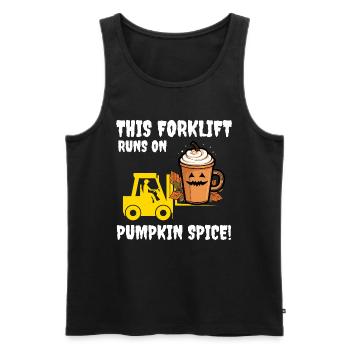Halloween Forklift Operator Pumpkin Spice Funny - Men's Premium Organic Tank Top - black - Front - AI Model Male 178 light (178cm)