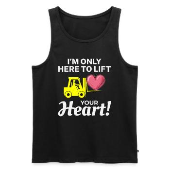 Forklift Operator Driver Valentine’s Day Funny - Men's Premium Organic Tank Top - black - Front - AI Model Male 178 light (178cm)