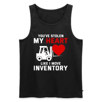 Forklift Operator Driver Valentine’s Day Funny - Men's Premium Organic Tank Top - black - Front - AI Model Male 178 light (178cm)