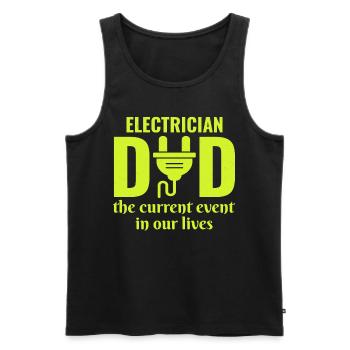 Électricien Papa Technicien en électricité Fête des pères - Débardeur bio Premium Homme - noir - Devant - Michal (187cm)