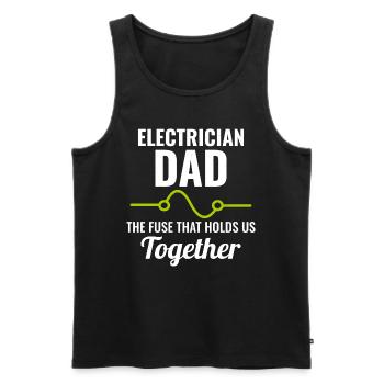 Électricien Papa Technicien électricien Ingénieur - Débardeur bio Premium Homme - noir - Devant - Michal (187cm)