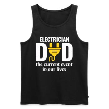 Électricien Papa Technicien électricien Ingénieur - Débardeur bio Premium Homme - noir - Devant - AI Model Male 178 light (178cm)