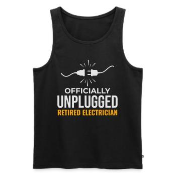 Retired Electrician: Officially Unplugged - Men's Premium Organic Tank Top - black - Front - Michal (187cm)