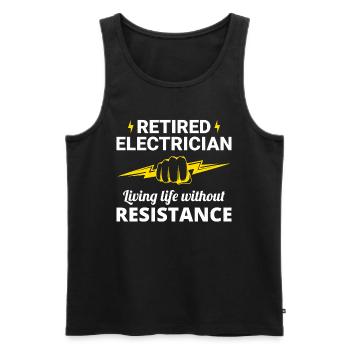 Retired Electrician: Life Without Resistance - Men's Premium Organic Tank Top - black - Front - AI Model Male 178 light (178cm)