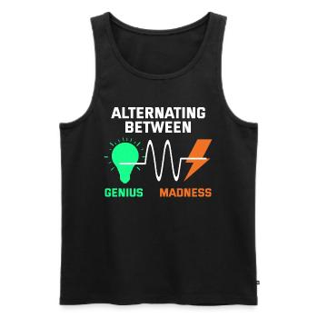 Electrician: Alternating Genius and Madness - Men's Premium Organic Tank Top - black - Front - AI Model Male 178 light (178cm)