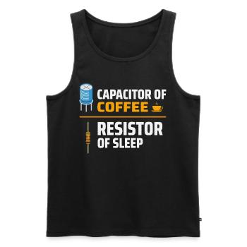 Elektriker: Kondensator des Kaffees, Widerstandsschlaf - Männer Premium Bio Tank Top - Schwarz - Vorne - Michal (187cm)