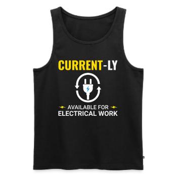 Electrician: Currently Available for Work - Men's Premium Organic Tank Top - black - Front - Michal (187cm)