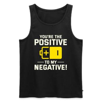 Electrician Valentine: Positive to My Negative - Men's Premium Organic Tank Top - black - Front - Michal (187cm)