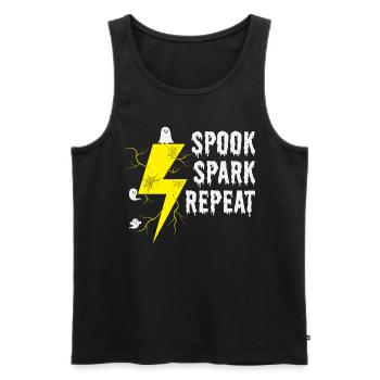 Halloween Electrician Spook Spark Humor Scary - Men's Premium Organic Tank Top - black - Front - Michal (187cm)
