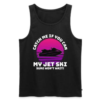 Jet Ski Adventure Retro Sunset Watersports Speed - Men's Premium Organic Tank Top - black - Front - AI Model Male 178 light (178cm)