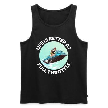 Jet Ski Full Throttle Watersports Adventure Ocean - Men's Premium Organic Tank Top - black - Front - Michal (187cm)