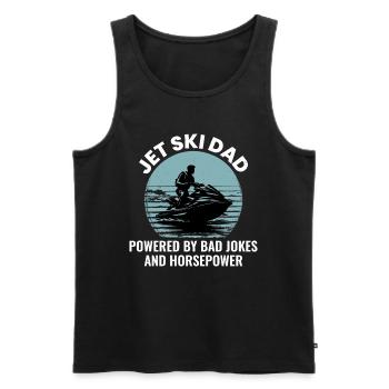 Jetski Dad – Angetrieben von schlechten Witzen und Pferdestärken - Männer Premium Bio Tank Top - Schwarz - Vorne - AI Model Male 178 light (178cm)