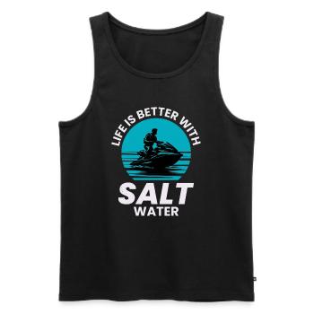 Jet Skiing Water Sports Ocean Ride Tropical Adven - Men's Premium Organic Tank Top - black - Front - AI Model Male 178 light (178cm)