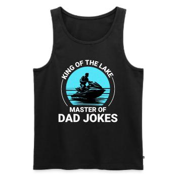 King of the Lake, Master of Dad Jokes Jet Skiing - Men's Premium Organic Tank Top - black - Front - Michal (187cm)