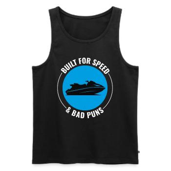 Jet Skiing Dad Loving Speed Enthusiasts - Men's Premium Organic Tank Top - black - Front - Michal (187cm)