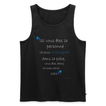 Cherchez la Pièce Qui Vous Élève - Débardeur bio Premium Homme - noir - Devant - Michal (187cm)