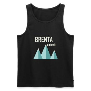 Minimal Berge Brenta - Männer Premium Bio Tank Top - Schwarz - Vorne - Michal (187cm)