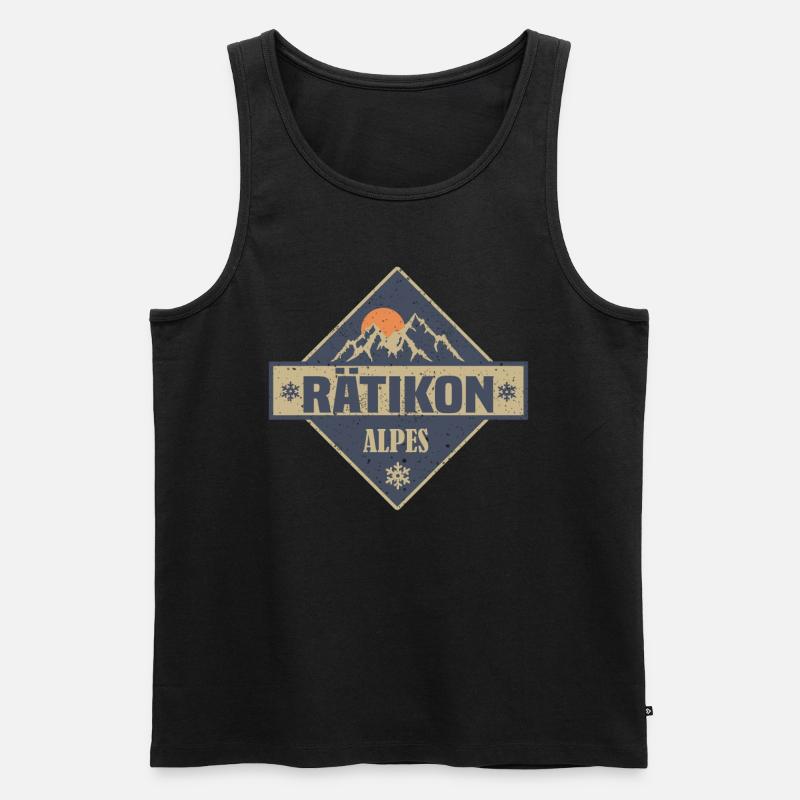 Rätikon - Männer Premium Bio Tank Top - Schwarz