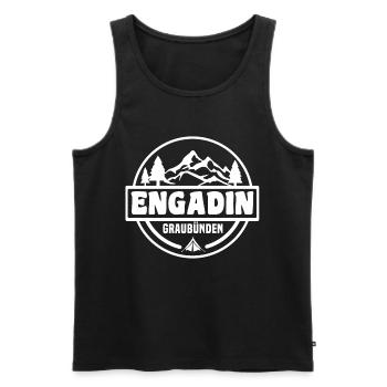 Engadin - Männer Premium Bio Tank Top - Schwarz - Vorne - AI Model Male 178 light (178cm)
