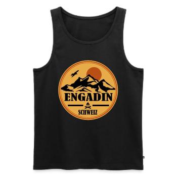 Engadin - Männer Premium Bio Tank Top - Schwarz - Vorne - AI Model Male 178 light (178cm)