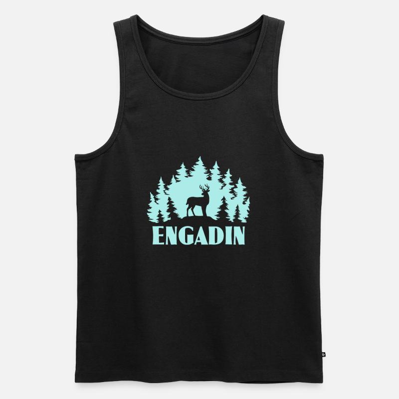 Engadin - Männer Premium Bio Tank Top - Schwarz