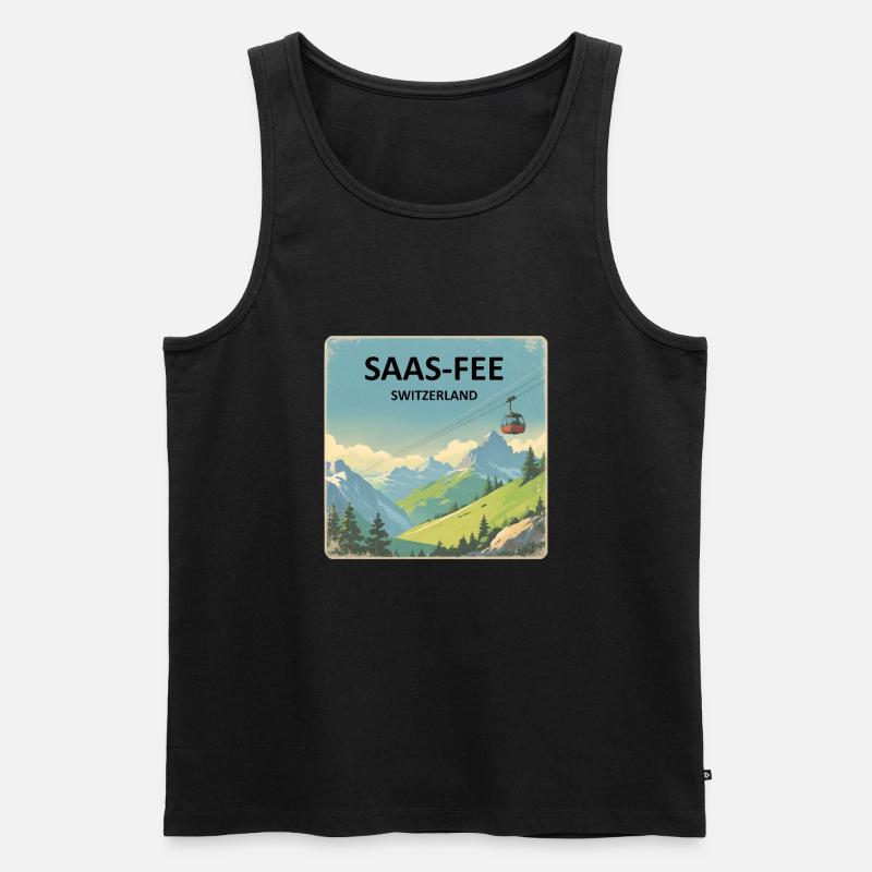 saas fee Schweiz - Männer Premium Bio Tank Top - Schwarz