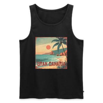 Gran Canaria - Men's Premium Organic Tank Top - black - Front - AI Model Male 178 light (178cm)