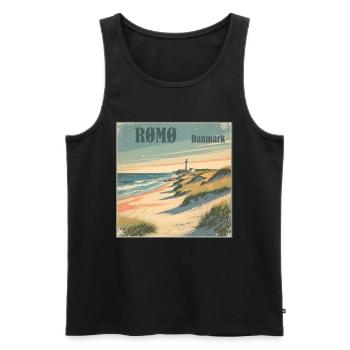 Roemoe North Sea Beach - Men's Premium Organic Tank Top - black - Front - Michal (187cm)