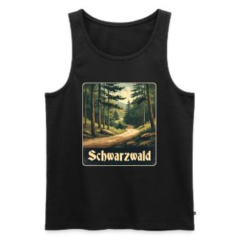 Sentier de la Forêt-Noire - Débardeur bio Premium Homme - noir - Devant - Michal (187cm)
