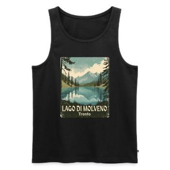 Molvenosee retro bergsee - Männer Premium Bio Tank Top - Schwarz - Vorne - AI Model Male 178 light (178cm)