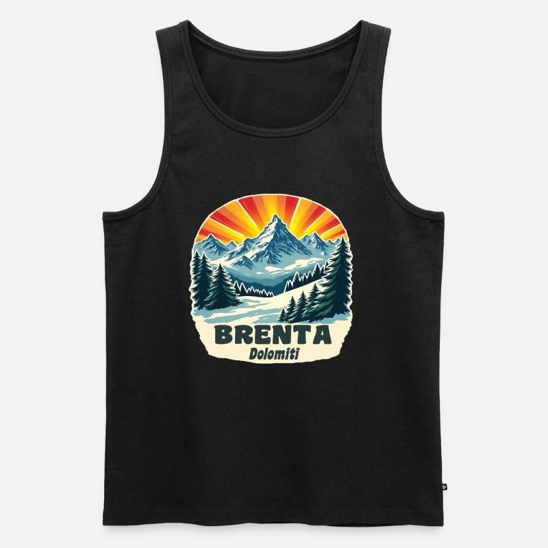 Brenta Dolomiten - Männer Premium Bio Tank Top - Schwarz