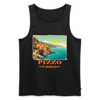 Pizzo Kalabrien orange - Männer Premium Bio Tank Top - Schwarz - Vorne - AI Model Male 178 light (178cm)